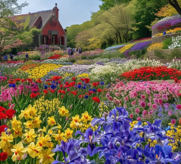 四季花海，永恒绽放的神奇仙境,一年四季花开不败，这个神奇之地让你流连忘返,四季花海,永恒仙境,第1张
