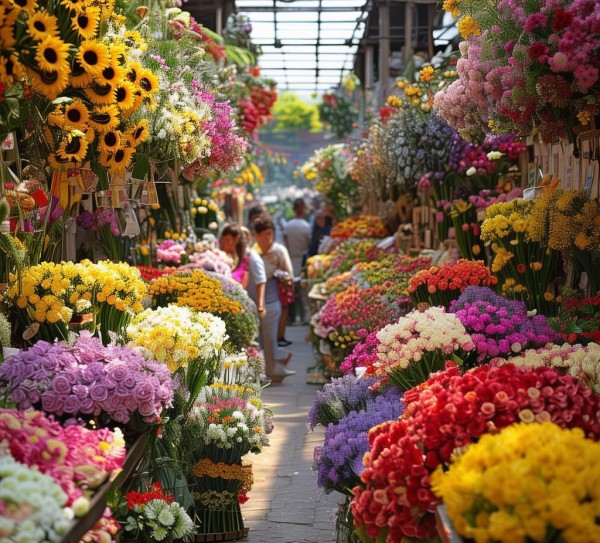 花海探秘，揭秘那批发市场的鲜花奇观,探寻鲜花盛宴，揭秘那批发市场鲜花聚集地,市场奇观,第1张