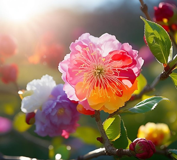 五色梅花季，色彩斑斓的花朵盛宴,五色梅一朵花花期，探寻花中的色彩盛宴,花期,第1张